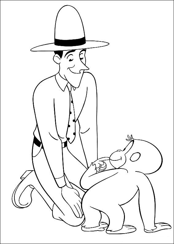 Plansa de colorat cu Curiosul George 29 22
